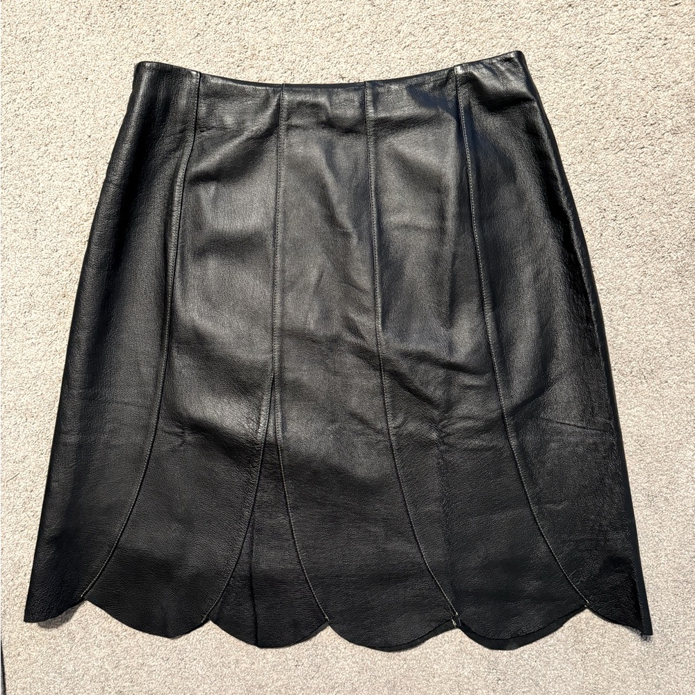 Black leather skirt